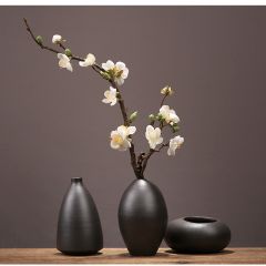 新中式創意陶瓷小花瓶擺件客廳餐桌插花茶幾軟裝禪意仿真梅花套裝